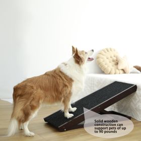 Adjustable Pet Ramp;  Folding Portable Wooden Dog Cat Ramp;  Non-Slip Paw Traction Mat Dog Step for Car;  SUV;  Bed;  Couch;  Adjustable Height from 9