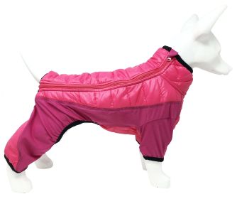 Pet Life 'Aura-Vent' Lightweight 4-Season Stretch and Quick-Dry Full Body Dog Jacket (Color: pink, size: large)